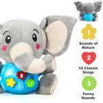 Plush Elephant Musical Baby Toy Set