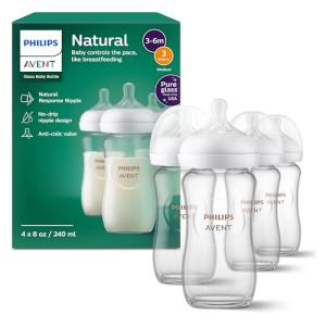 Philips Avent Glass Baby Bottles, 8oz, 4pk