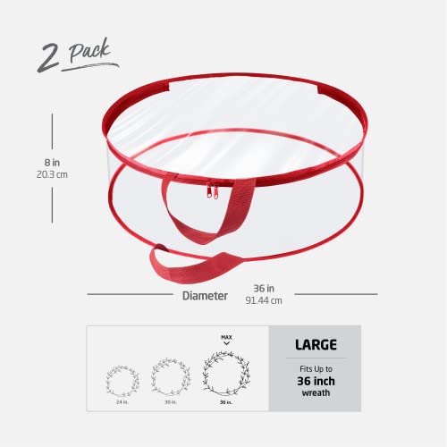 Clear Christmas Wreath Storage Bag with Handles