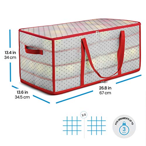 Large Christmas Decoration Storage Box with Zipper
