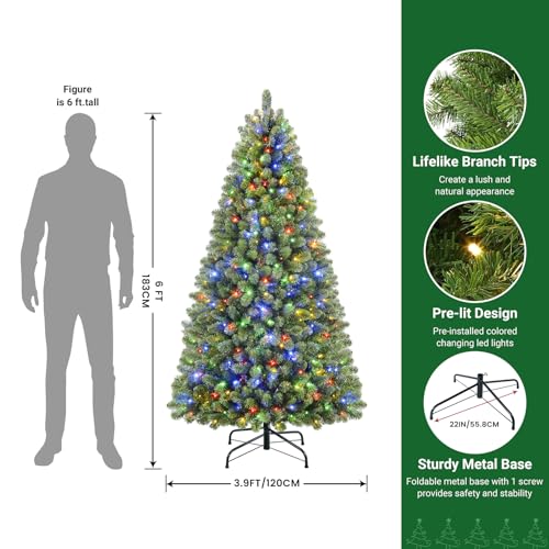6ft Pre-lit Christmas Tree with 330 Lights