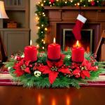 28" Triple Candle Holder for Christmas Decoration