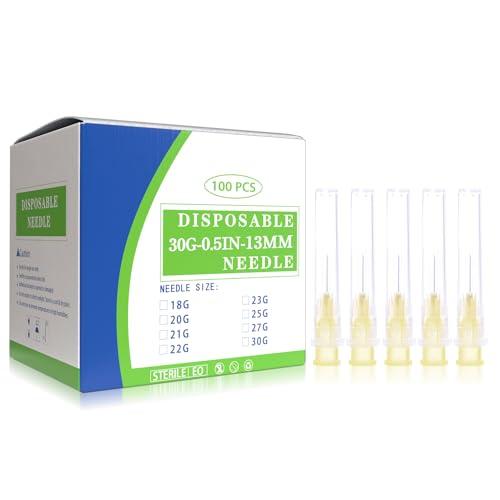 30G Luer Lock Needles - 1/2 Inch, 100 Pack