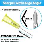 30G Luer Lock Needles - 1/2 Inch, 100 Pack