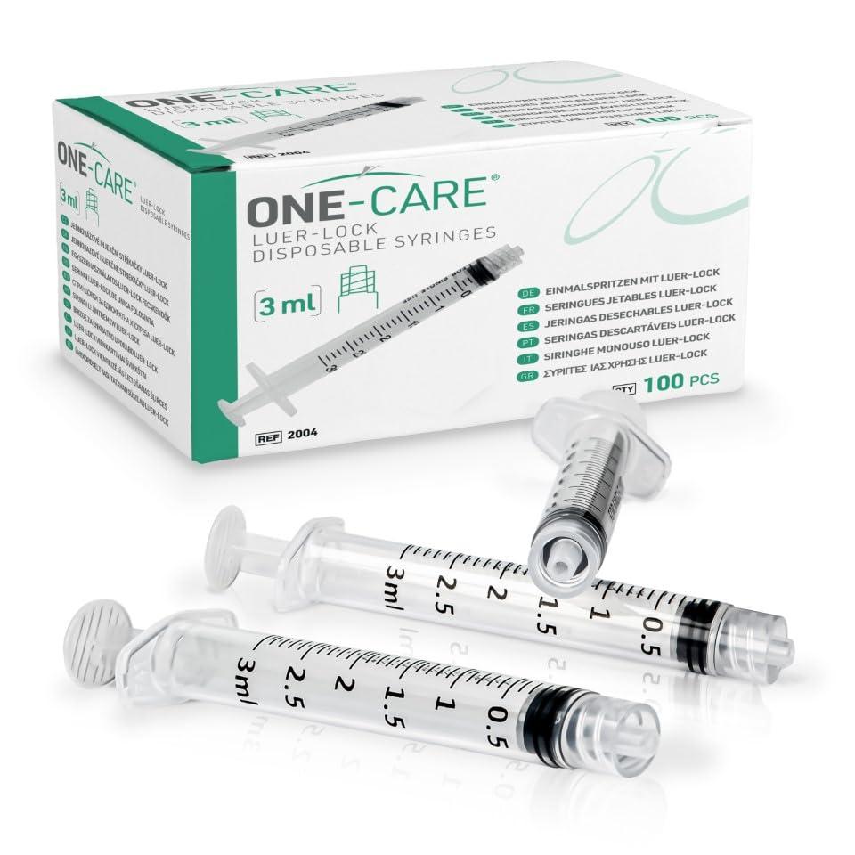 ONE-CARE Sterile Luer-Lock Syringes, 100 Count
