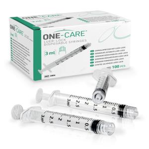 ONE-CARE Sterile Luer-Lock Syringes, 100 Count