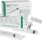 ONE-CARE Sterile Luer-Lock Syringes, 100 Count