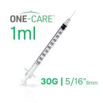 ONE-CARE 1 ml Syringes, 30G, 100 Count