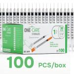 ONE-CARE 1 ml Syringes, 30G, 100 Count