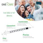 ONE-CARE 1 ml Syringes, 30G, 100 Count