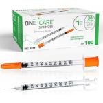 ONE-CARE 1 ml Syringes, 30G, 100 Count