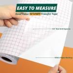HTVRONT 12" x 16' Vinyl Transfer Tape with Grid