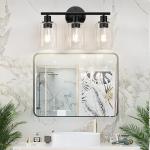 Zarbitta 3-Light Black Modern Bathroom Vanity Light