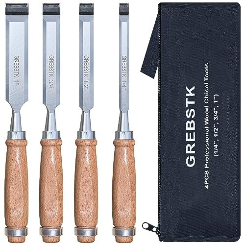 4-Piece Wood Chisel Set with Oxford Bag