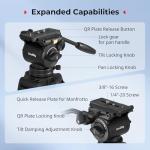 SMALLRIG 73" Carbon Fiber Video Tripod with Fluid Head