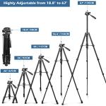 Ubeesize 67" Tripod with Remote & Travel Bag