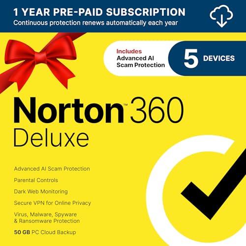 Norton 360 Deluxe 2026: AI Antivirus for 5 Devices