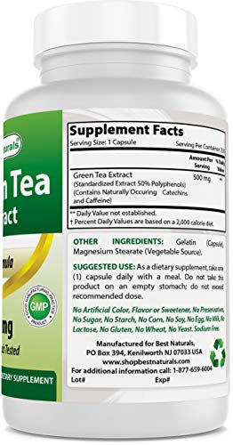 Green Tea Extract 500mg - 250 Capsules