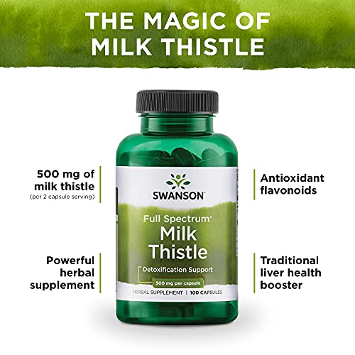 Milk Thistle 500mg - Liver Detox Support, 100 Caps