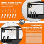 Bunoxea Wall-Mounted Spice Rack Organizer, 3 Pack