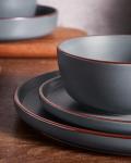Famiware Charcoal Stoneware Dinnerware Set, 12 Pieces