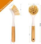 Bamboo Handle Kitchen Dish Brush Set, 2 Pack