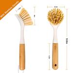 Bamboo Handle Kitchen Dish Brush Set, 2 Pack