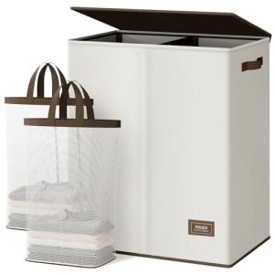 SOLEDI Double Laundry Hamper with Lid and Bags