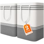 2 Pack Large Waterproof Laundry Baskets - Light Grey