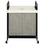 2-Section Rolling Laundry Hamper with Removable Bag