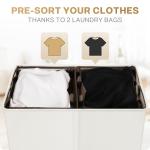 SOLEDI Double Laundry Hamper with Lid and Bags