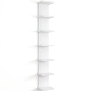 7-Tier White Floating Wall Shelf Unit
