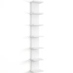 7-Tier White Floating Wall Shelf Unit