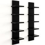 Black 5-Tier Floating Wall Shelf Set