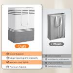 2 Pack Large Waterproof Laundry Baskets - Light Grey