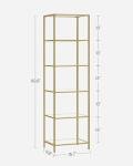 VASAGLE 6-Tier Slim Bookshelf with Glass Shelves