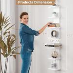 7-Tier White Floating Wall Shelf Unit