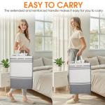 2 Pack Large Waterproof Laundry Baskets - Light Grey