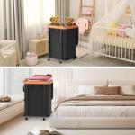 Large Rolling Laundry Basket with Wheels - Black