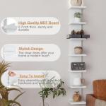 7-Tier White Floating Wall Shelf Unit