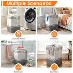 2 Pack Large Waterproof Laundry Baskets - Light Grey