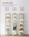 VASAGLE 6-Tier Slim Bookshelf with Glass Shelves