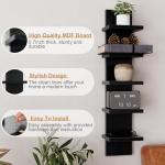Black 5-Tier Floating Wall Shelf Set