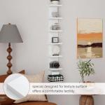 7-Tier White Floating Wall Shelf Unit