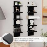 Black 5-Tier Floating Wall Shelf Set