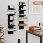 Black 5-Tier Floating Wall Shelf Set