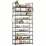 Large Black Shoe Rack Holds 40 Pairs