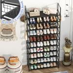 Large Black Shoe Rack Holds 40 Pairs