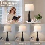 Set of 2 Touch Table Lamps with USB Ports