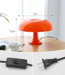 Anykonio Mid Century Orange Mushroom Table Lamp